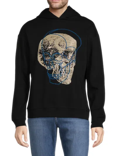 Heads Or Tails Men's Stone Graphic Hoodie In Black