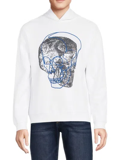 Heads Or Tails Men's Stone Graphic Hoodie In White