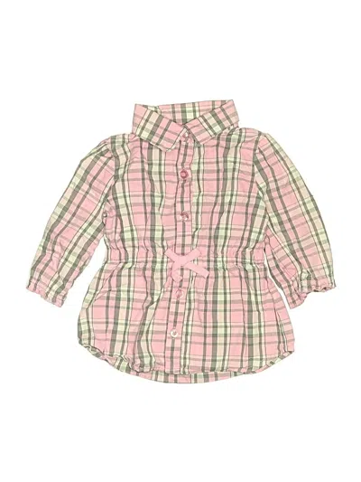 Pre-owned Healthtex Kids' 3/4 Sleeve Polo Shirt In Pink