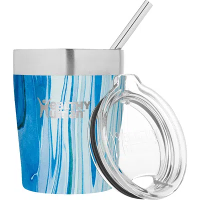 Healthy Human Stainless Steel Tumbler With Straw 12oz Ocean Tide In Blue