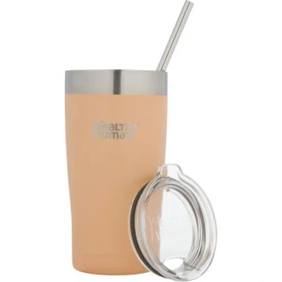 Healthy Human Stainless Steel Tumbler With Straw & Lid, 20 oz Papaya In Orange