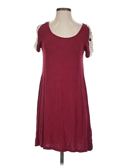 Pre-owned Heart & Hips Casual Dress In Burgundy