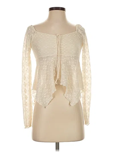 Pre-owned Heart & Hips Long Sleeve Blouse In Ivory
