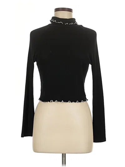 Pre-owned Heart & Hips Long Sleeve Top Black Turtleneck Tops