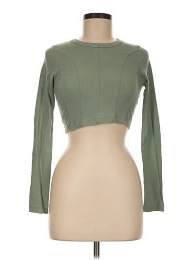 Pre-owned Heart & Hips Long Sleeve Top Green Boatneck Tops