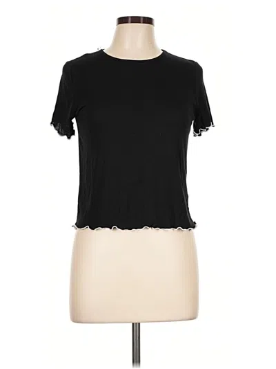 Pre-owned Heart & Hips Short Sleeve Top Black Mock Neckline Tops