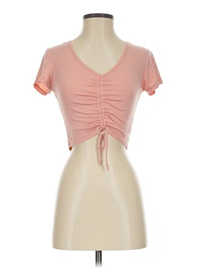 Pre-owned Heart & Hips Short Sleeve Top Pink Sweetheart Neckline Tops