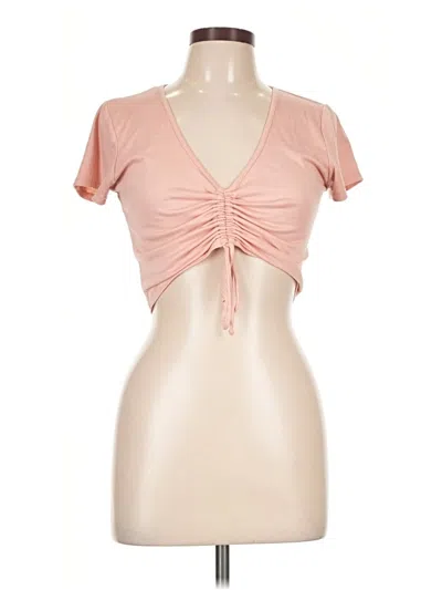 Pre-owned Heart & Hips Short Sleeve Top Pink Sweetheart Neckline Tops