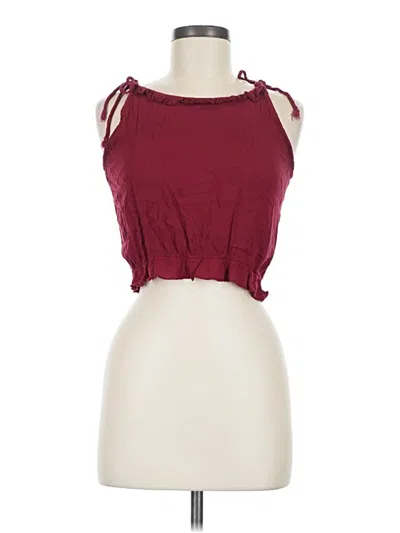Pre-owned Heart & Hips Sleeveless Blouse In Burgundy
