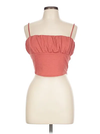 Pre-owned Heart & Hips Sleeveless Top Orange Strapless Neckline Tops