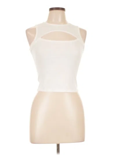 Pre-owned Heart & Hips Tank Top Ivory Halter Neckline Tops In White