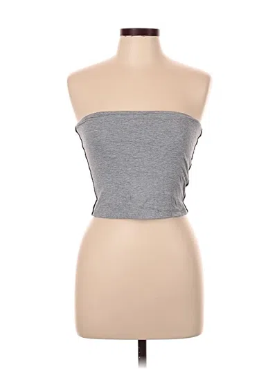 Pre-owned Heart & Hips Tube Top Gray Strapless Neckline Tops