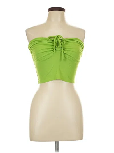 Pre-owned Heart & Hips Tube Top Green Strapless Neckline Tops