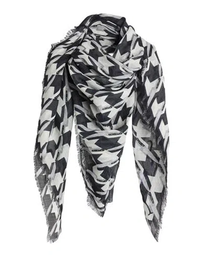 Heart Heart Heart Woman Scarf White Size - Virgin Wool
