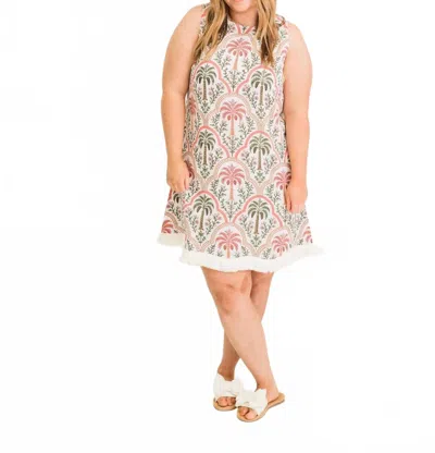 Heart Of Grace Cabana Mini Shift Dress In Palma Rosa In Pink