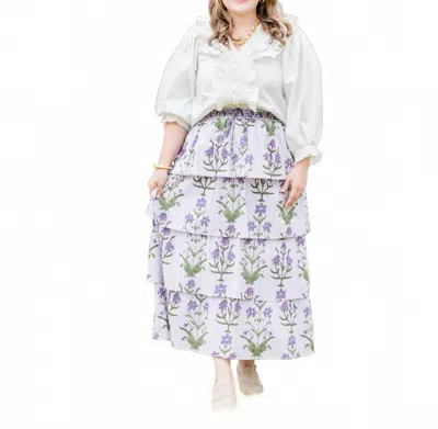Heart Of Grace Cascade Maxi Skirt In Iris Lavende In Multi