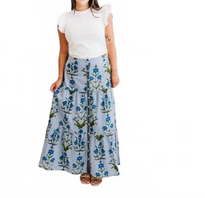 Heart Of Grace Iris Flounce Skirt In Blue