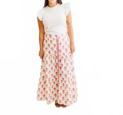 Heart Of Grace Magnolia Flounce Skirt In Floral Block In Pink