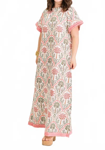 Heart Of Grace Marisol Caftan Dress In Palma Rosa In Multi