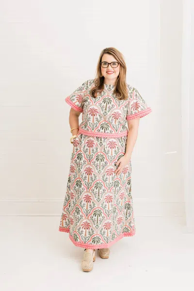 Heart Of Grace Palma Rosa Skirt Set In Pink In Multi