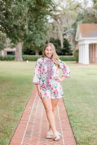 Heart Of Grace Rosehill Short Set In Rose D' Iris In Multi