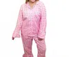 Heart Of Grace Ruffle Pajama Pant Set In Pink In Pink