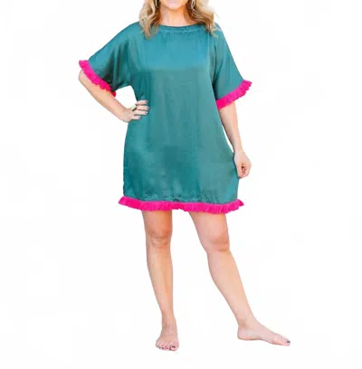 Heart Of Grace Vivi Caftan Pajama Dress In Green