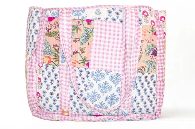 Heart Of Grace Women's Lila Chapelle Large Quilted Ruffle Tote Bag In Pink