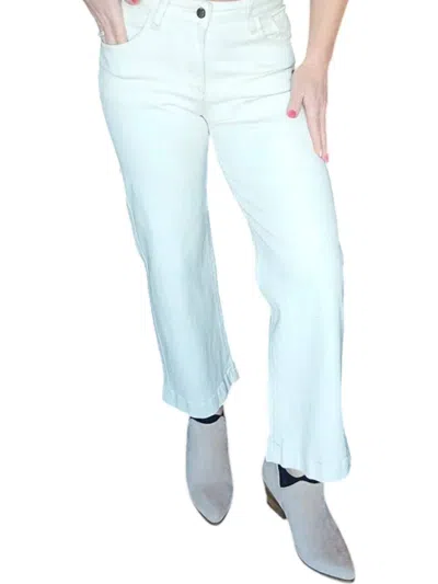 Heart Of Pine Classic Wide Leg Jeans In Café In Blue