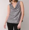 Heart Of Pine Lets Shine Blouse In Pewter Silver In Multi