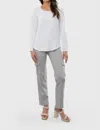 Heart Of Pine Twill Stretch Cargo Pants In Gray Denim In Silver