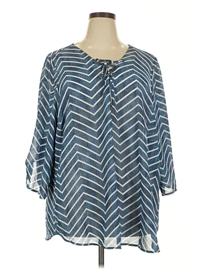 Pre-owned Heart Soul 3/4 Sleeve Blouse In Blue