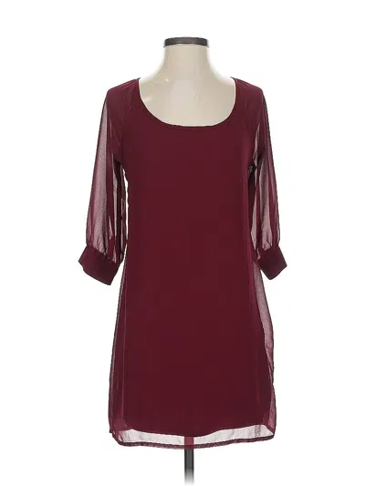 Pre-owned Heart Soul 3/4 Sleeve Blouse In Burgundy