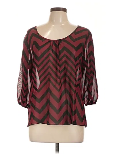 Pre-owned Heart Soul 3/4 Sleeve Blouse In Burgundy
