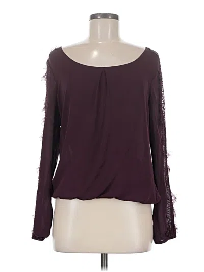 Pre-owned Heart Soul Long Sleeve Blouse In Burgundy