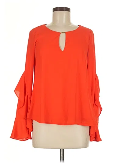 Pre-owned Heart Soul Long Sleeve Blouse In Orange