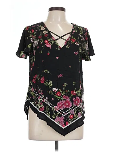 Pre-owned Heart Soul Short Sleeve Blouse In Black