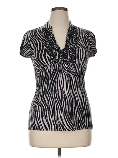 Pre-owned Heart Soul Short Sleeve Blouse In Silver