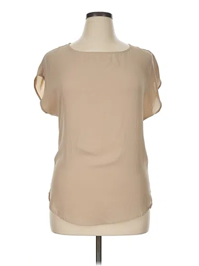 Pre-owned Heart Soul Short Sleeve Blouse In Tan
