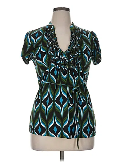 Pre-owned Heart Soul Short Sleeve Blouse In Teal