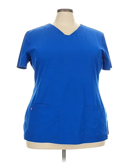 Pre-owned Heart Soul Short Sleeve Top Blue V Neck Tops
