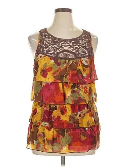 Pre-owned Heart Soul Sleeveless Blouse In Brown