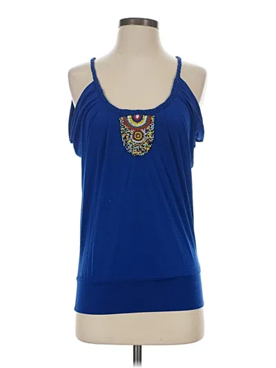 Pre-owned Heart Soul Tank Top Blue Cold Shoulder Neckline Tops