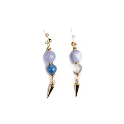 Heartfelt Layers Women's Blue Impression Sunrise Drop Earrings - Asymmetric Gemstones