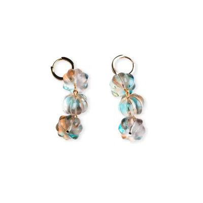 Heartfelt Layers Women's Colored Glaze - Pumpkin Drop Earrings In Orange