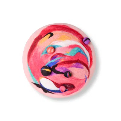 Heartfelt Layers Women's Pink Galaxy Swirl - Hand Felted Wool Beret