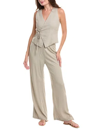 Heartloom 2pc Carolyn Linen-blend Vest & Pant Set In Gray