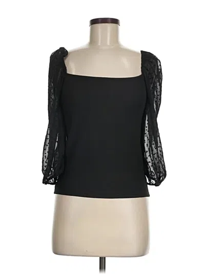 Pre-owned Heartloom 3/4 Sleeve Top Black Square Neckline Tops
