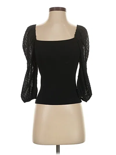 Pre-owned Heartloom 3/4 Sleeve Top Black Sweetheart Neckline Tops