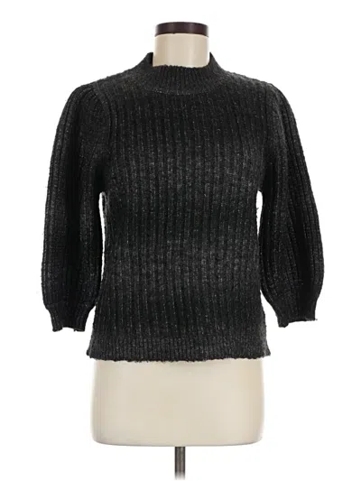 Pre-owned Heartloom 3/4 Sleeve Top Black Turtleneck Tops